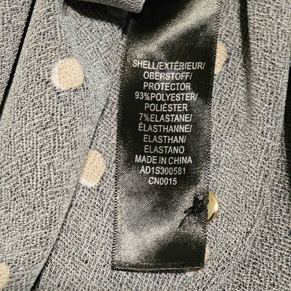 Adrianna Papell Women’s L Black Polka Dot Ruffle High Neck Blouse Short Sleeve - Picture 13 of 13